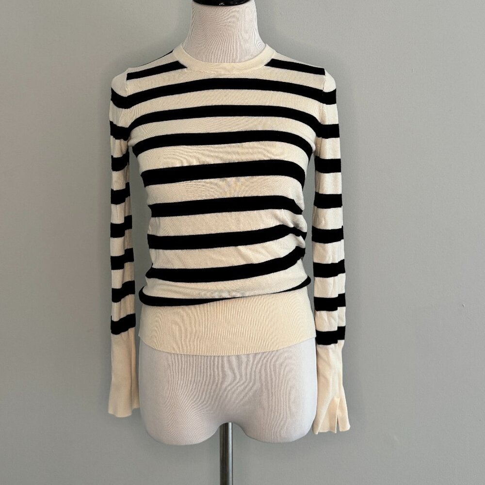 Zara Black and Cream BASIC KNIT SWEATER - Small
